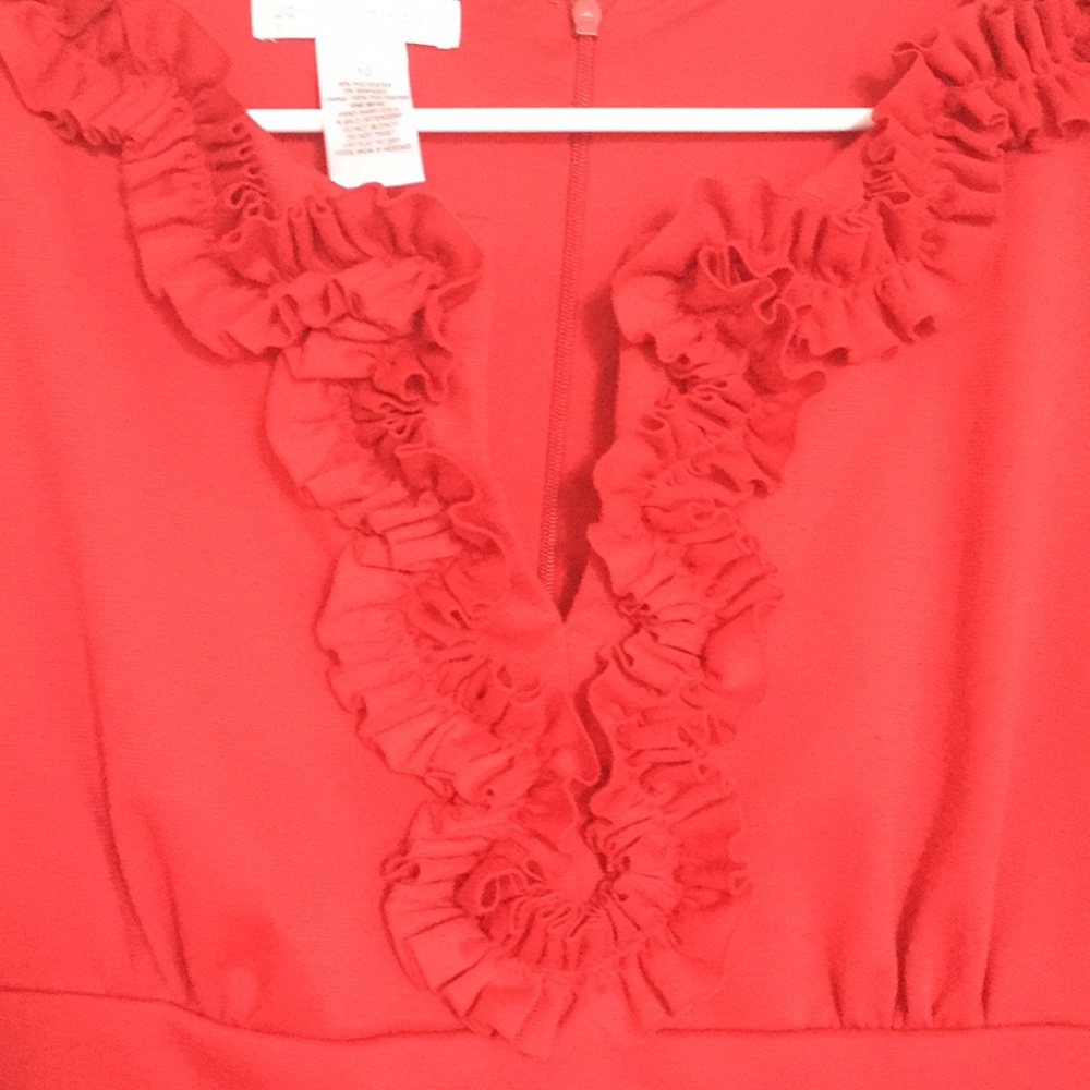 Red Ruffle Sheath - Picture 3 of 4